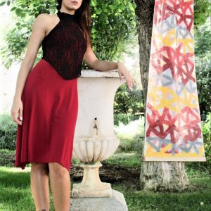 Abito elegante con corpetto in pizzo