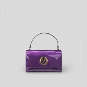 Borsa a mano DUSHON in vernice grease viola