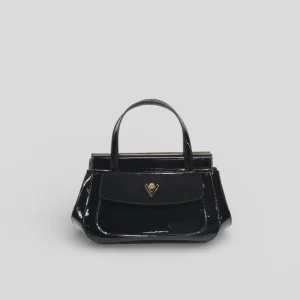 Borsa a mano KATIA in vernice e camoscio nero