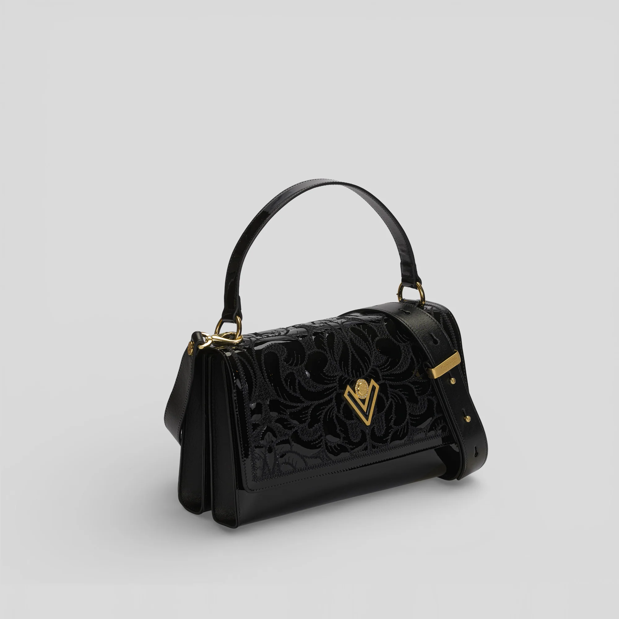 Borsa a mano DALIA in vernice nero - immagine 3