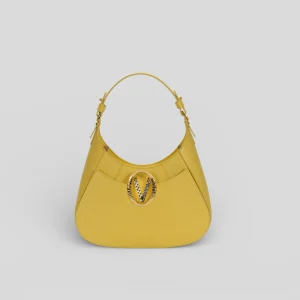 Borsa a spalla SHELBY in vitello giallo