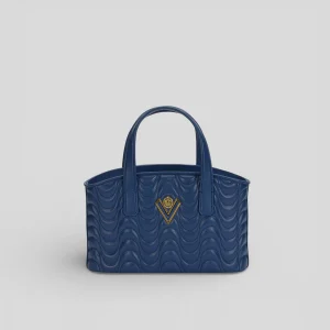 Borsa a mano ONDA in vitello blu