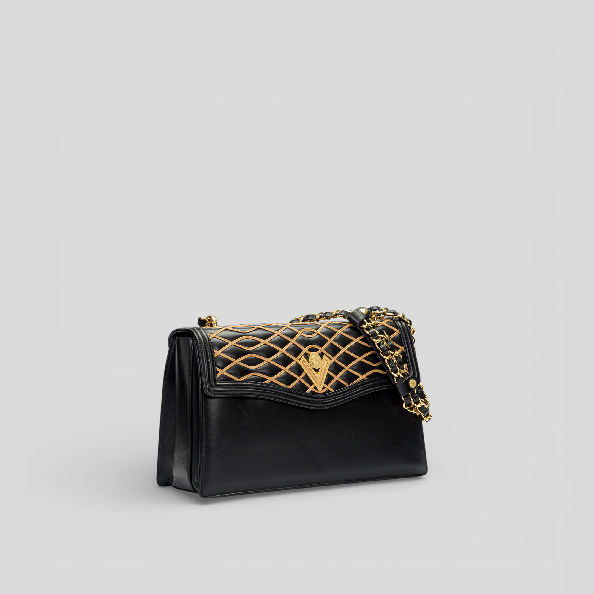 Borsa a spalla MAREA in vitello nero - immagine 3