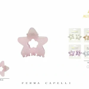 Set 2 Mini Mollette AURORA "Unbreakable" a Forma di Stella Glitter