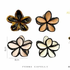 Pinza Fermacapelli AURORA Design Floreale Moderno con Bordi a Contrasto