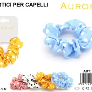 Fermacoda a Scrunchie AURORA con Classica Stampa a Pois