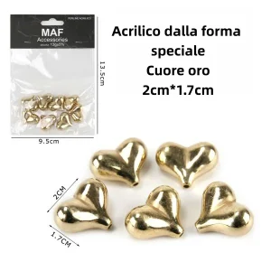 Acrilico dalla forma speciale Cuore oro 2cm*1.7cm
