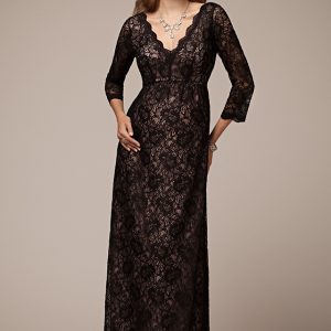 CHLOE – Abito premaman lungo in pizzo