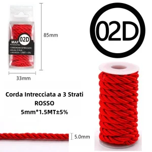 Corda Intrecciata a 3 Strati 5mm*1.5mt