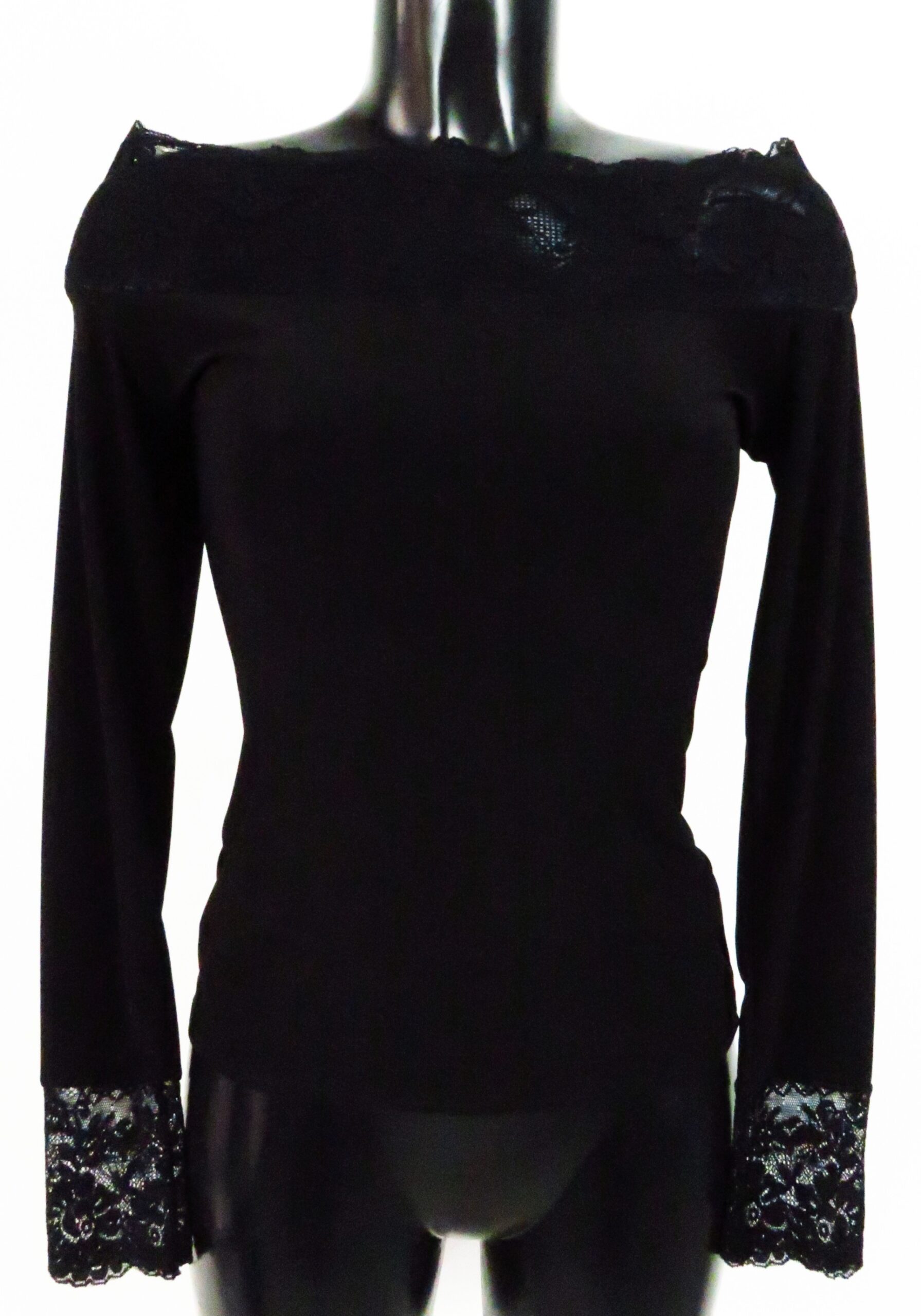 Maglia scollatura a barca con pizzo - immagine 3