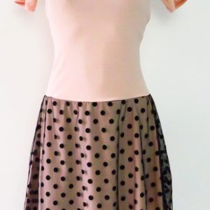 Abito Easy chic con gonna in tulle à pois
