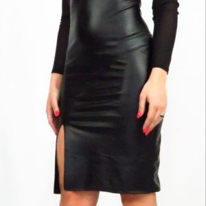 Abito Etienne in ecopelle inserti in tulle