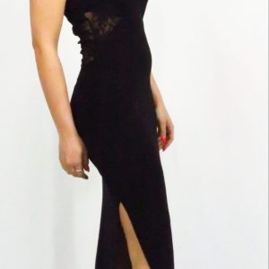 Abito elegante lungo con spacco laterale