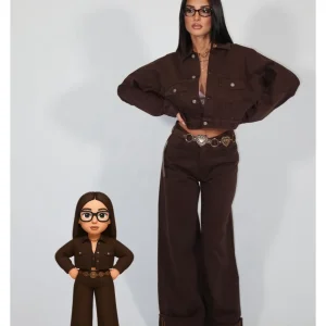 Pantalone jeans a gamba larga