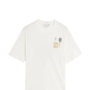 T-SHIRT UOMO LACOSTE TH0135 FLOUR/RAQUETTE