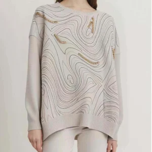 Maglia maniche lunghe con diamanti