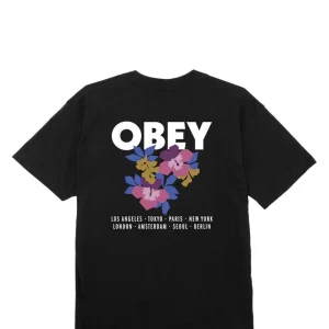T-SHIRT OBEY UOMO FLORAL GARDEN TEE BLACK