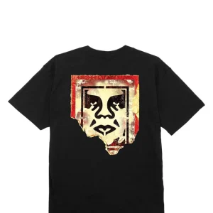 T-SHIRT OBEY UOMO RIPPED ICON TEE BLACK