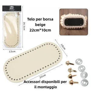 Fondo per Borsa 22x10cm Base Ovale Pronta per il Montaggio