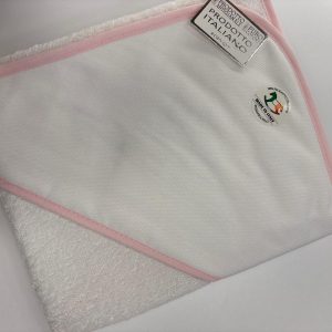 Accappatoio Neonato personalizzato bordino rosa