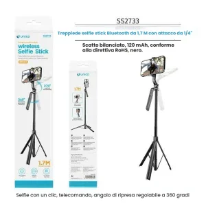 Bastone Selfie Stick 1.7m Extra Lungo con Treppiede Stabile e Telecomando