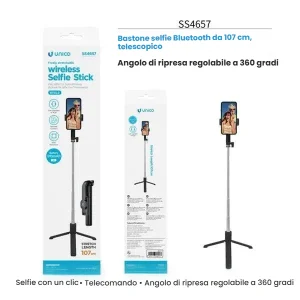 Selfie Stick Treppiede 3-in-1 Regolabile per Smartphone, Foto e Live Streaming