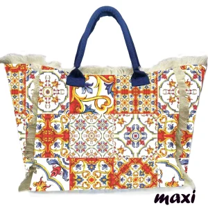 Borsa Mare Shopping Bag Maioliche Rossa
