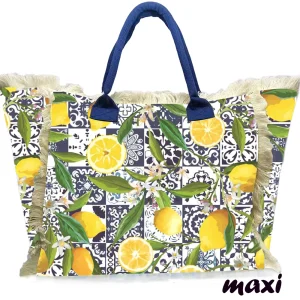 Borsa Mare Shopping Bag Maioliche Limoni