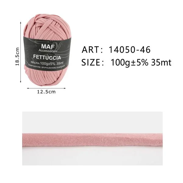 Fettuccia in Tessuto Elasticizzato per Uncinetto - Bobina Piccola (100g / 35m) - Vari Colori