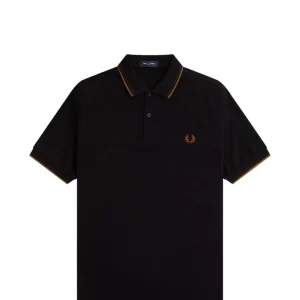 FRED PERRY POLO M3600 BLK/CBRICK/WHSBR