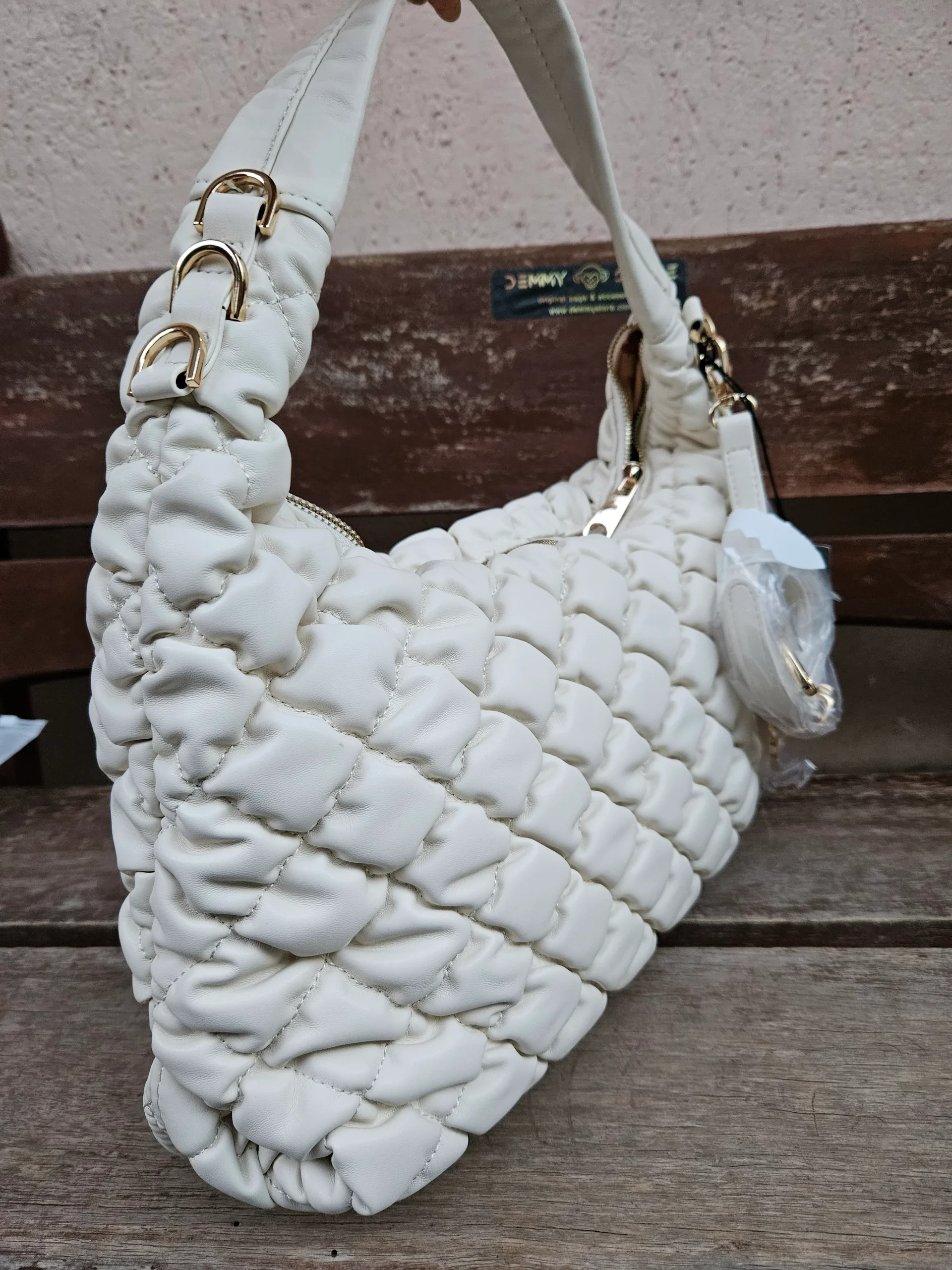 Borsa a spalla Lumberjack Fluffy P02WBA0203 bianca - immagine 3