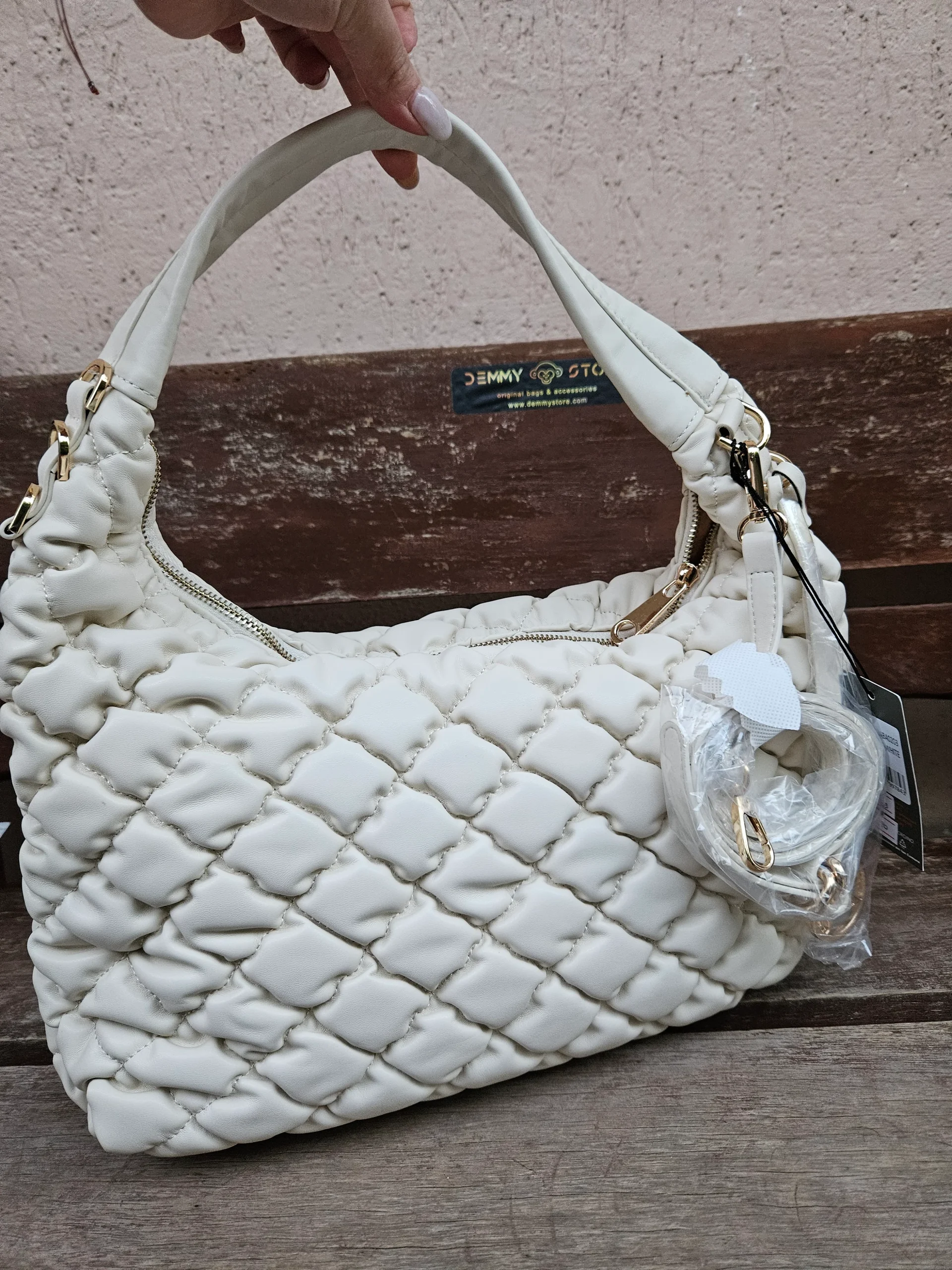 Borsa a spalla Lumberjack Fluffy P02WBA0203 bianca