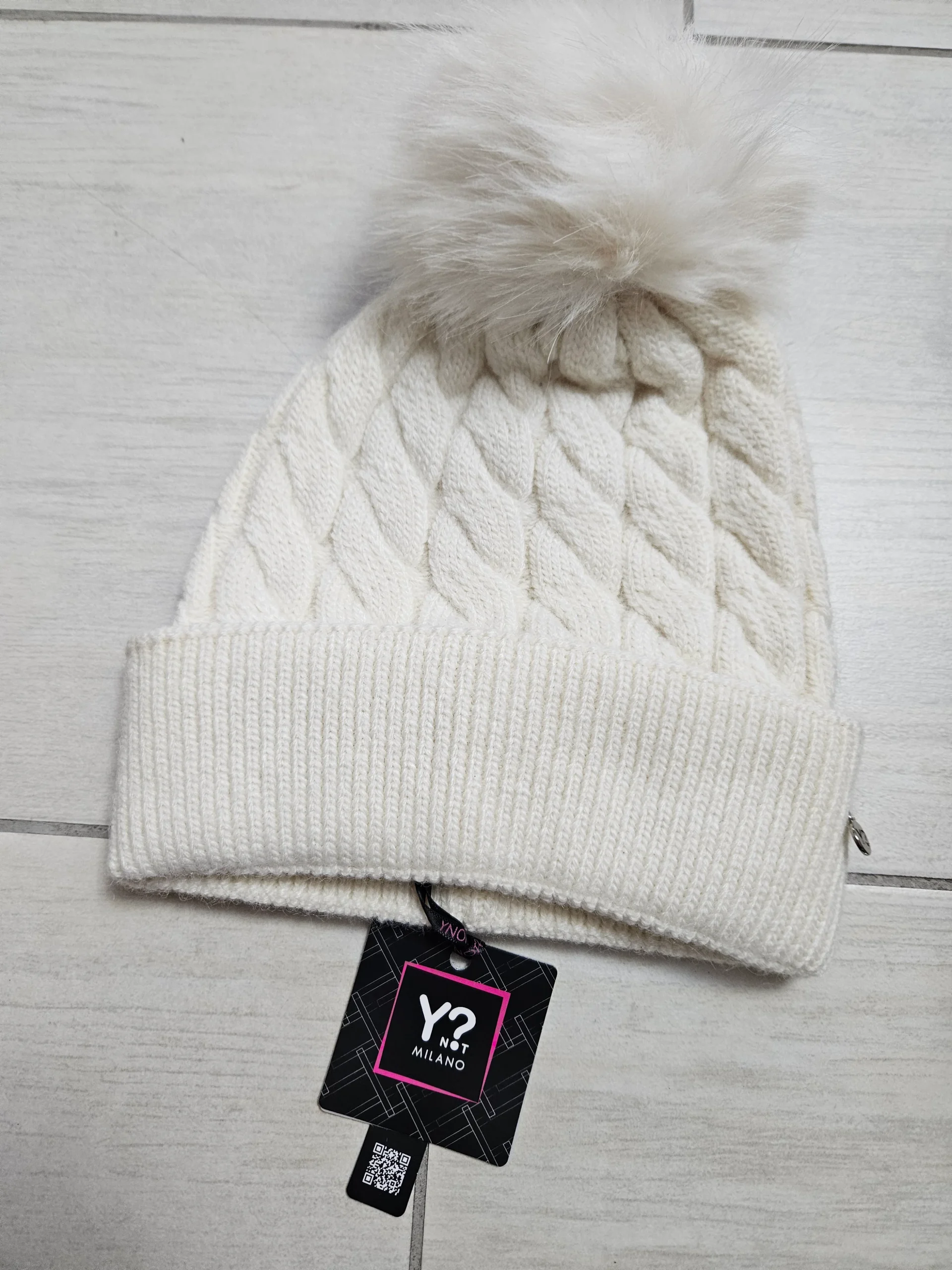 Ynot? Cappello in maglia CTR001 milk